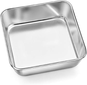P&P CHEF Square 6x6 Baking Cake Pan, 1 Pc Stainless Steel Brownie Pan