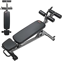 VEVOR Adjustable Sit-Up Bench: Decline Ab Workout with Reverse Crunch Handle, 1000 lbs Capacity, Foldable Heavy-Duty Steel for Home Gym