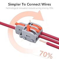 Vista 3 de 62Pcs Lever Wire Connectors, DIY Mini Compact Splicing Electrical Connectors Assortment Pack Kit for Quick Connect 24-12 AWG