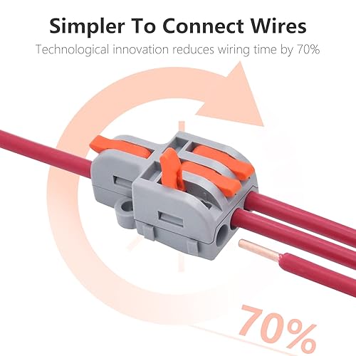 Miniatura 3 de 62 conectores de cable de palanca, mini conectores eléctricos compactos para bricolaje, kit surtido para conexión rápida 24-12 AWG