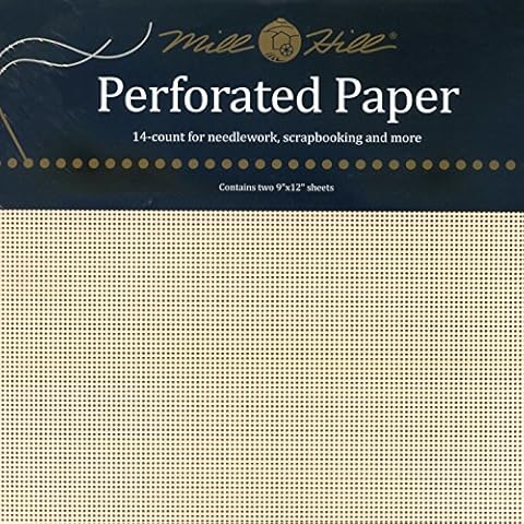 Mill Hill Perforated Paper 14 Count 9"X12" 2/Pkg, Ecru Cover