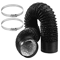 Abluftschlauch Ø100mm Länge 2.5m,PVC Alurohr Schlauch,Lüftungsschlauch,mit 2 Schlauchschelle Edelstahl,Für mobile Klimaanlagen, Trockner, Abluftventilatoren und LüftungskanalSysteme