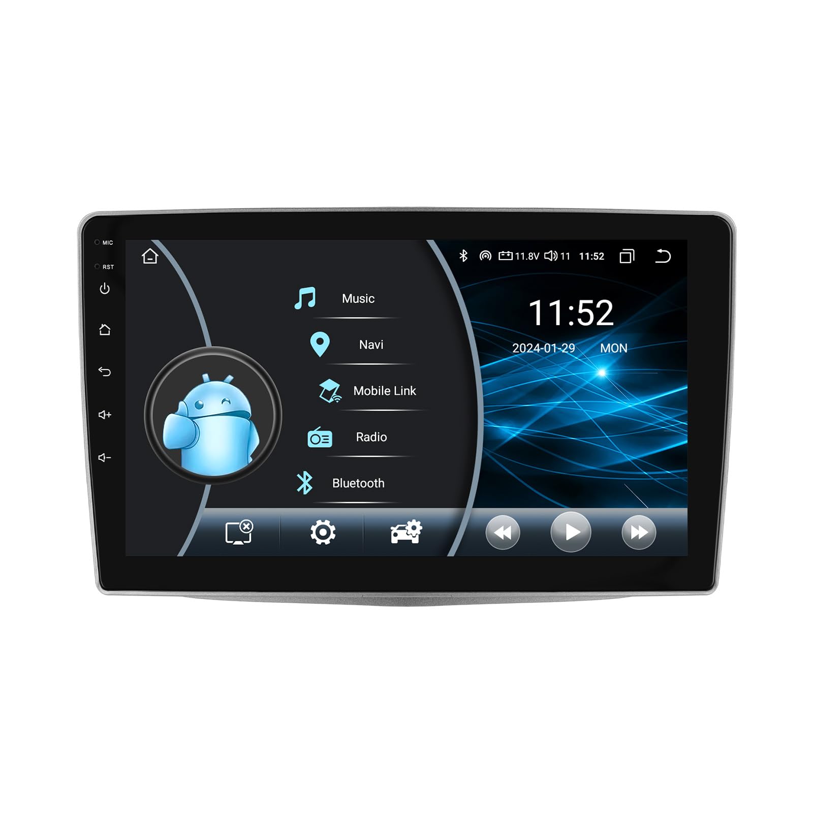 Ossuret Autoradio pour Alfa Romeo Mito 955 (2008-2016), 8-Core 4G+64G Android 14 GPS Navi, écran Tactile QLED 9 Pouces avec CarPlay, Android Auto, Bluetooth, WiFi, 4G, LTE, DSP, RDS, USB, SWC