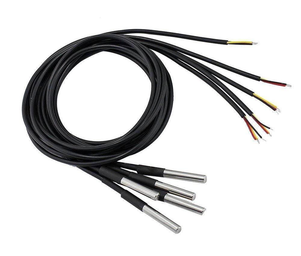 Organizer 5pcs DS18B20 Temperature Sensor Temperature Probe Stainless
