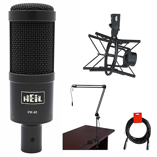 HEiL sound PR40 Large Diameter Dynamic Cardioid Studio Microphone, Black