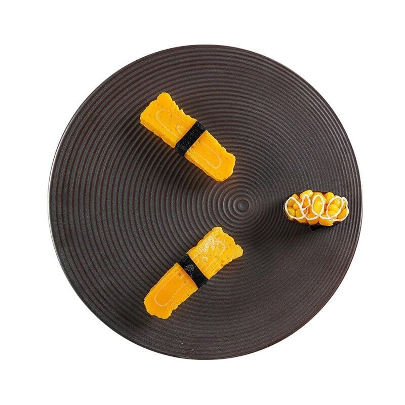 Platos para Comedor Vajilla De Cerámica para Hotel Plato Redondo De Sushi con Rosca Plato Plano Parcialmente Redondo para Restaurante Plato para Desayuno Plato ，10inch-One Size