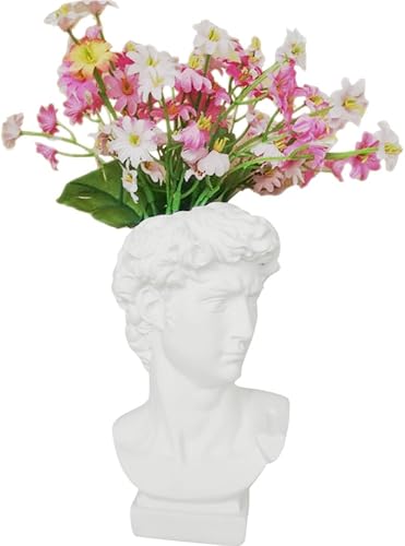 Indoor Outdoor Heads Planter Resin Succulent Planter Vase Greek Statue Planter Urn Home Garden Decor Sculpture 6.7" H, Face