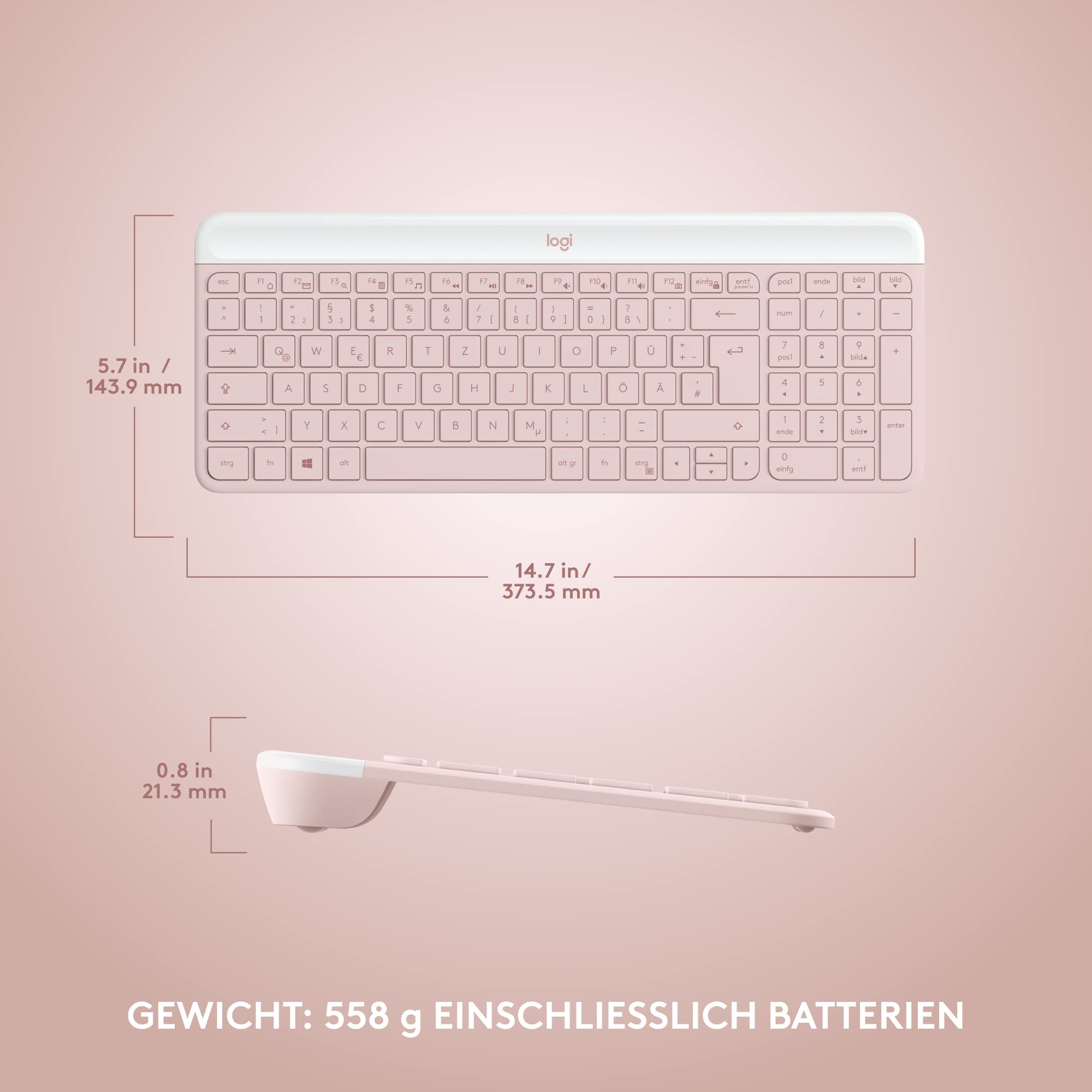 Logitech Kombination aus Maus und Tastatur, Rosa