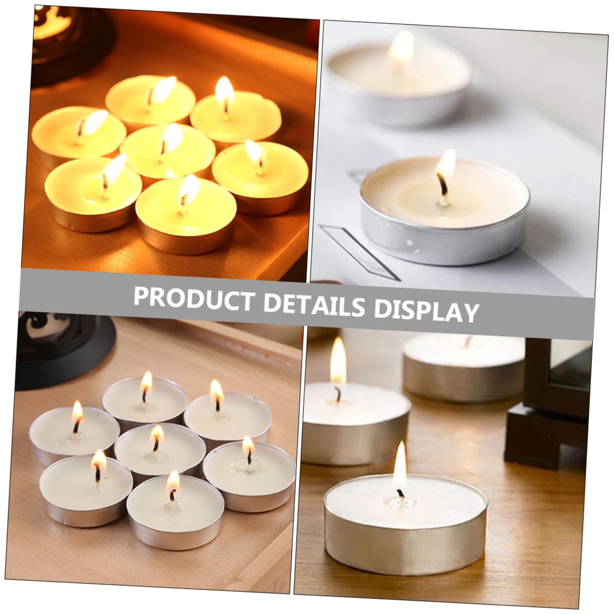HOLIDYOYO 50pcs Romantic Tealight Candles Round Tea Light Candles White Wedding Accessory for Banquet Decorations