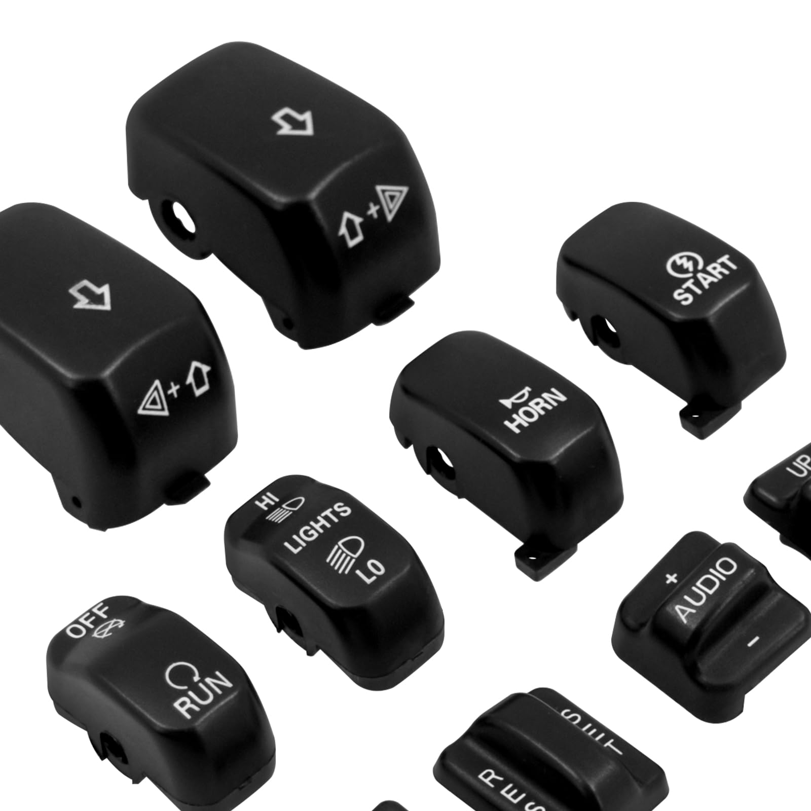 Cappucci per Alloggiamento Interruttore Comando Manuale Moto Compatibili con Harley FLHTCU FLHTK FLTRFLHTCU FLHTK FLTR FLTRU 1996-2013 Balck