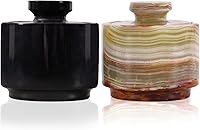 Vista 10 de Salero de mármol con tapa de 3 pulgadas, contenedores celtas blancos y oceánicos de sal y pimienta para el hogar y la cocina, cuencos de sal