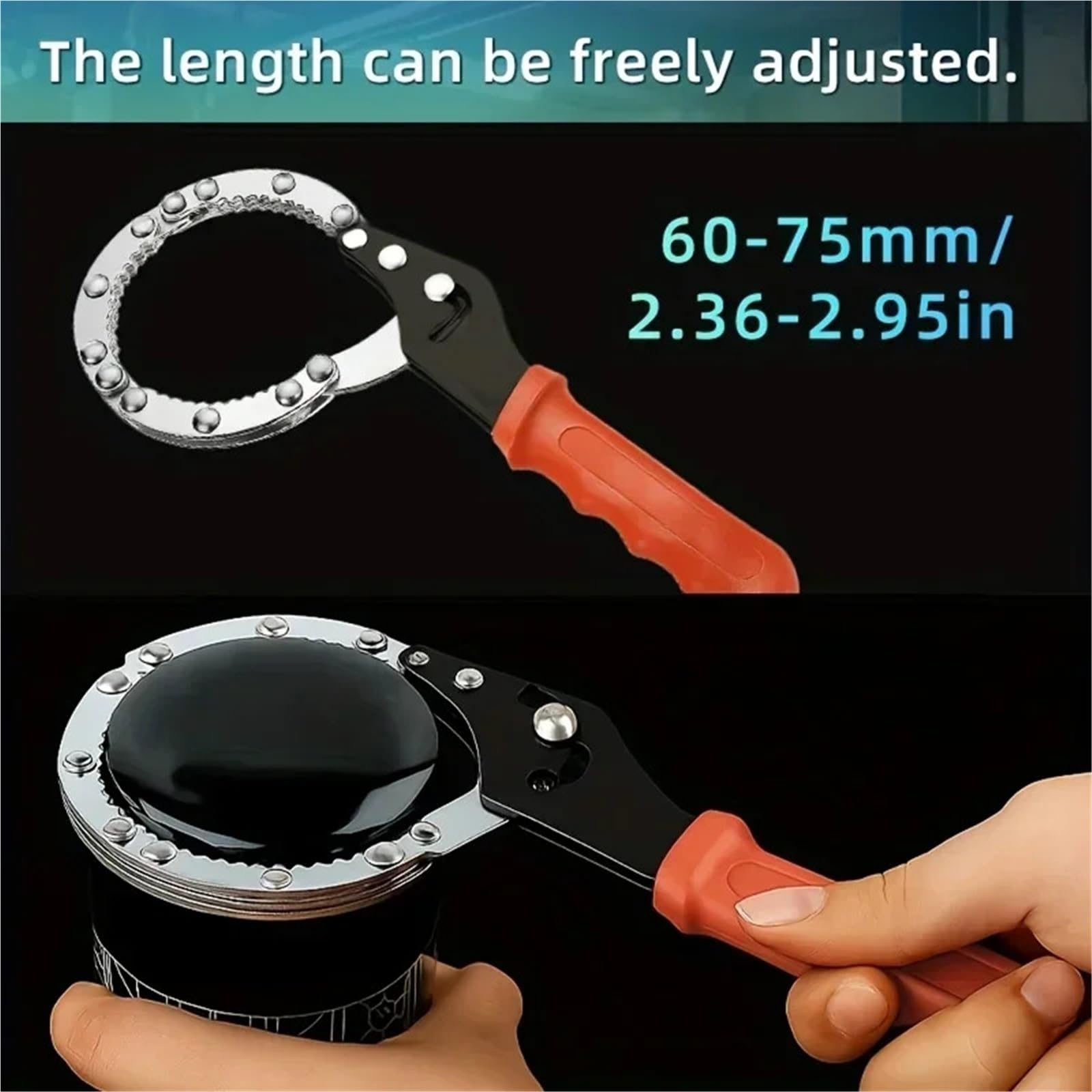 Llave Filtro Aceite Llave for filtro de aceite | Herramienta de extracción antideslizante de acero inoxidable ajustable for automóvil(3 pack)