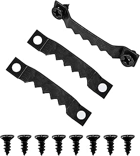 50 Pack Small Swatooth Picture Hangers Black Metal Photo Frame Hanging Kit with 100 Screws for Hanging Wooden Frames Paintings Clock Artwork
