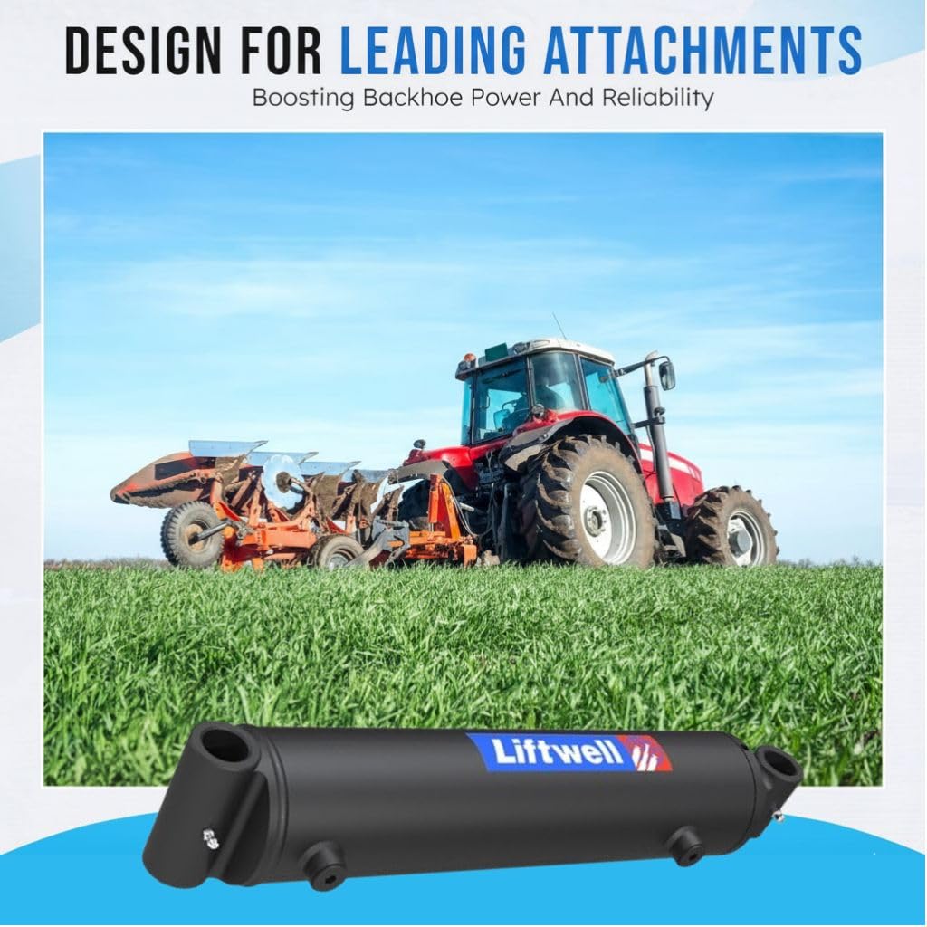 Liftwell Hydraulic Cylinder 2x6 - Double Acting Cross Tube Hydraulic Cylinder 2" Bore x 6" Stroke - 3000 PSI Welded Cylinder with SAE #6 Ports, Tractor Loader & Front-End Loader Replacement