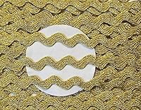 Großhandel für Schneiderbedarf 5 m Zackenlitze Lurex Gold 8mm, 100% PES, Made in Germany, 5 m