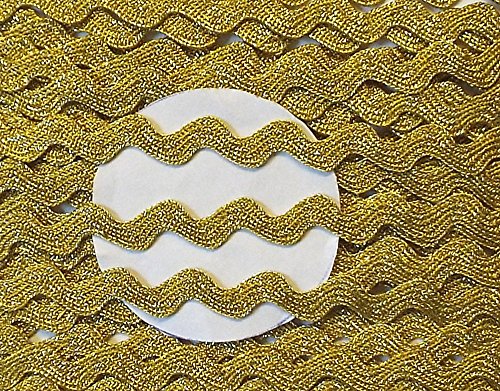 Großhandel für Schneiderbedarf 5 m Zackenlitze Lurex Gold 8mm, 100% PES, Made in Germany, 5 m