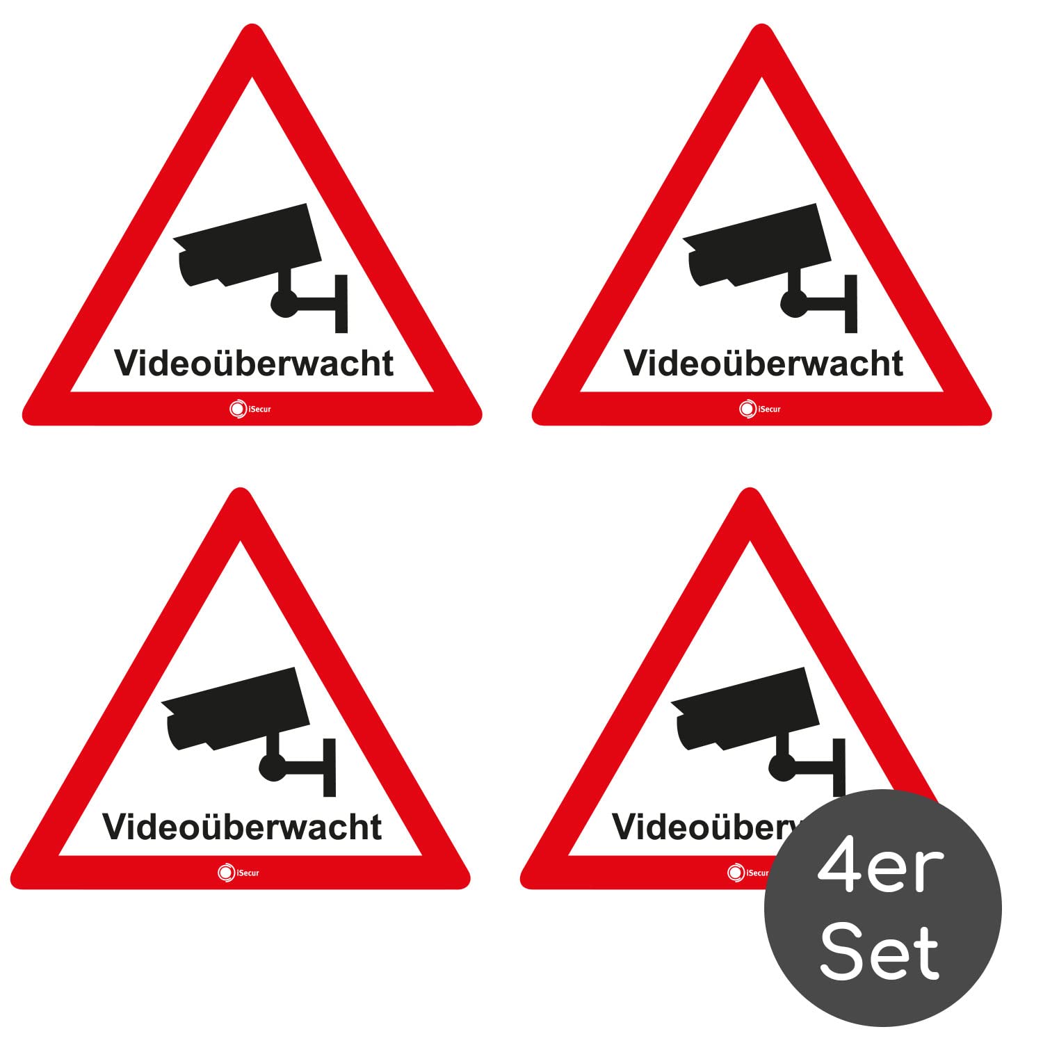 Easydruck24de Videoüberwachung Aufkleber, 5 Stück, 6 X 4 Cm – Warnhinweis Für Fenster, Auto, Etc., UV-beständig