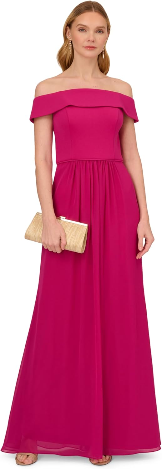 Adrianna Papell Womens Crepe Chiffon Gown - Image 4