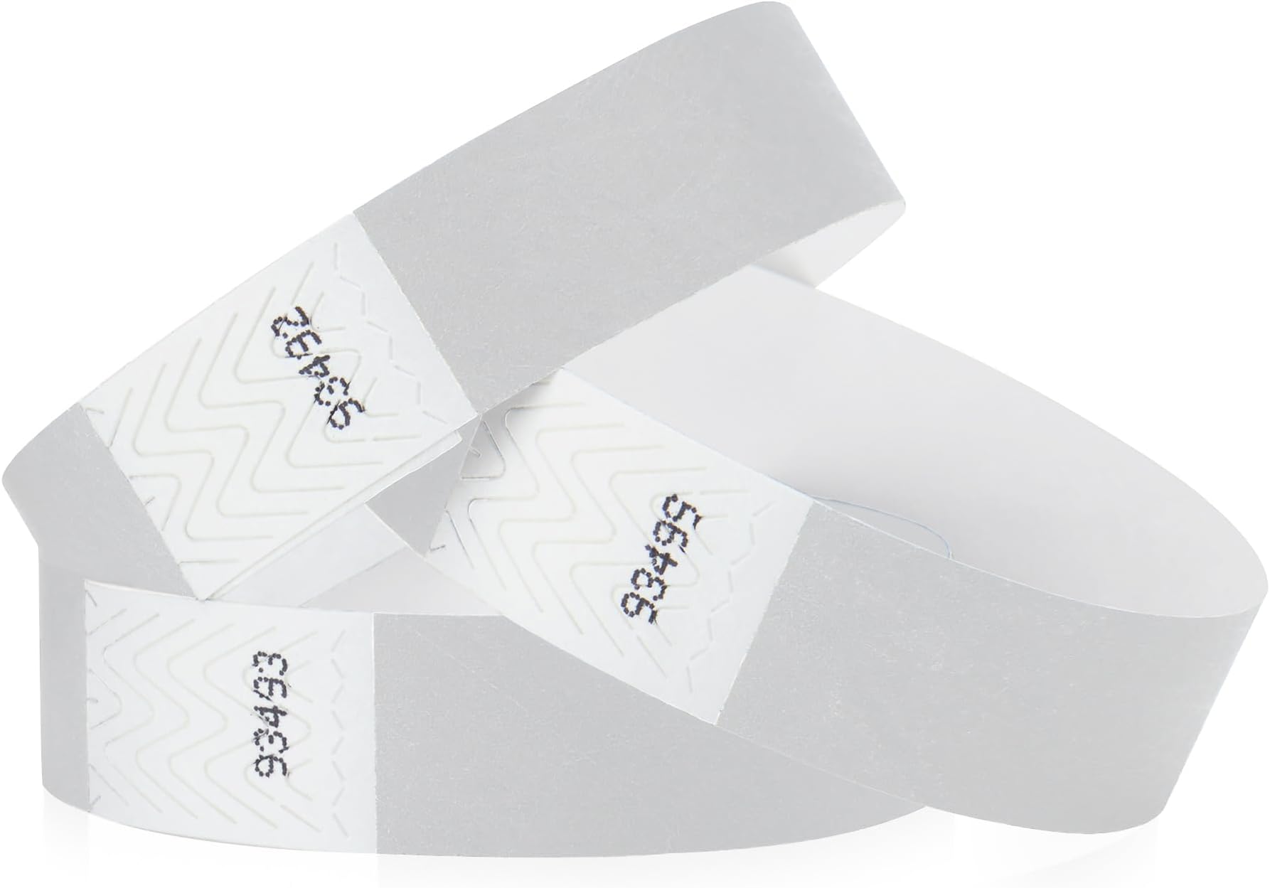 WristCo Metallic Silver Tyvek Wristbands for Events - 500 Count - Comfortable Tear Resistant Paper Bracelets ID Wrist Bands for Concerts Festivals Admission Party Identification
