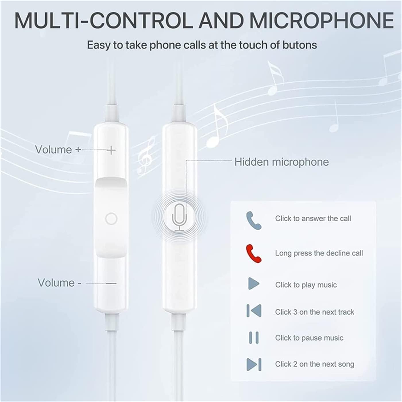 2 PackApple Headphones Wired Earbuds With Lightning Connector Earphones With BuiltIn