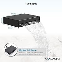 Vista 4 de gotonovo Juego de grifo de ducha mezclador de lluvia negro mate con boquilla de cascada, cabezal de ducha cuadrado de 10 pulgadas con rociador