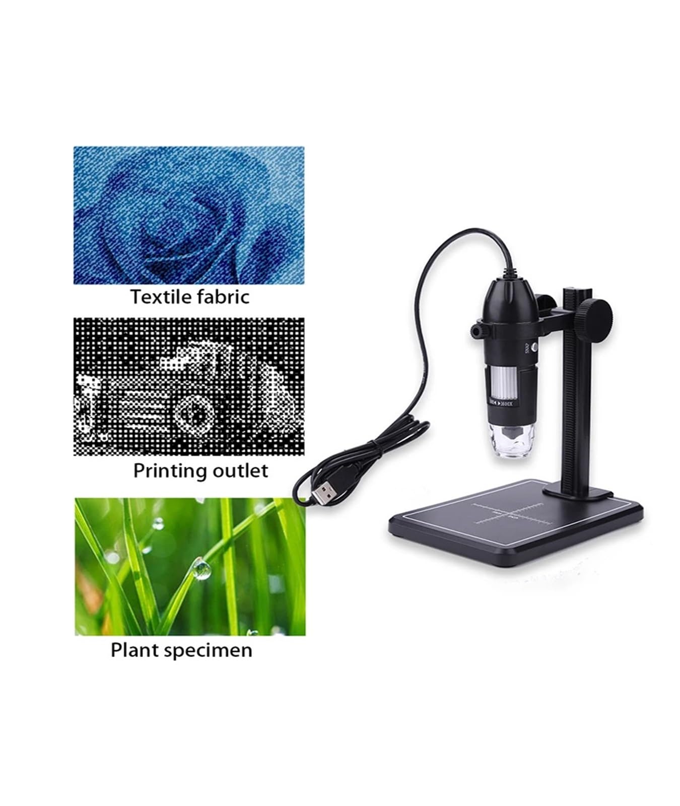 1600X USB Digital Microscope With 8 LED & Lift Stand Zoom Camera Magnifier 2MP Video Microscopes For Win10 Win8 Win7