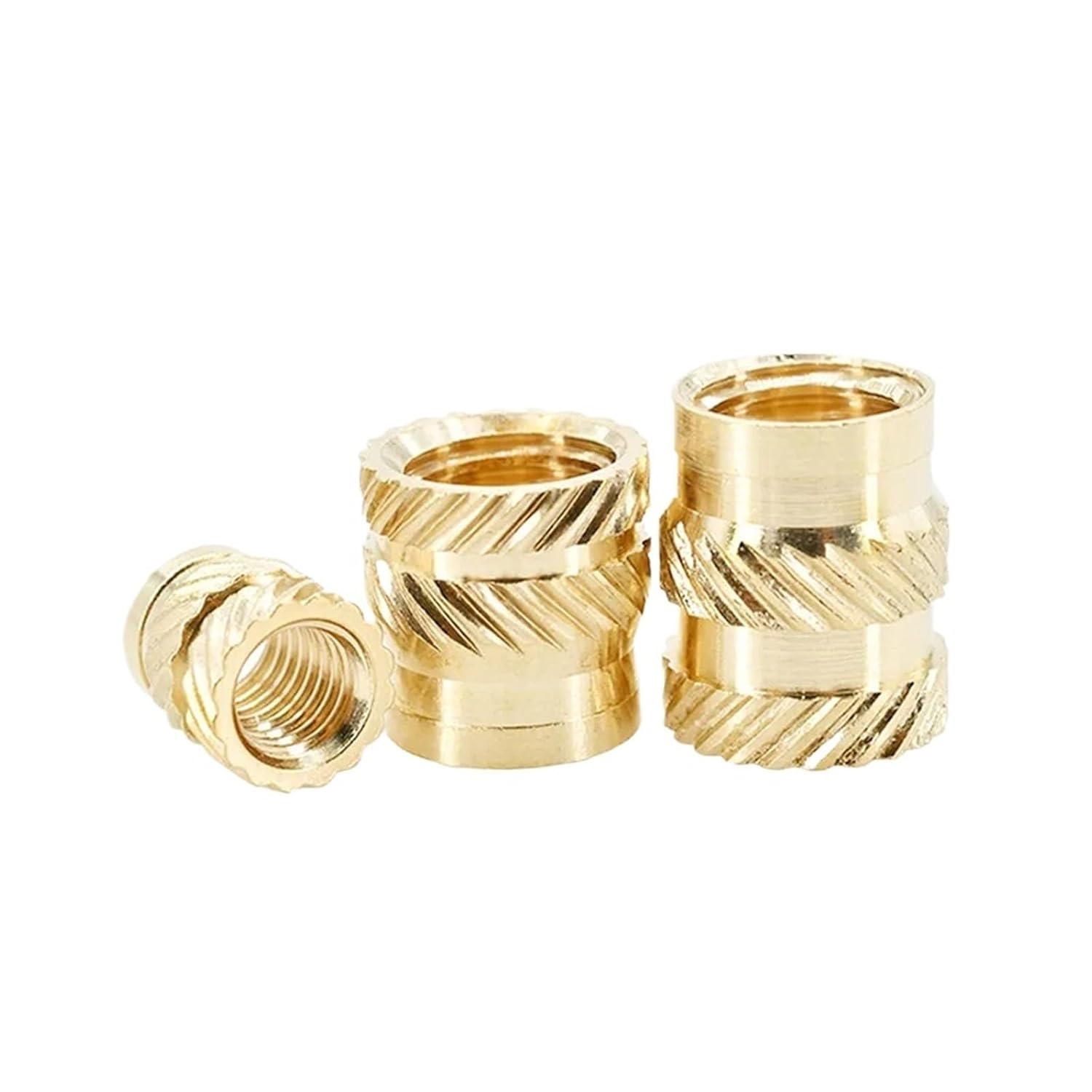 M3 M4 Threaded Insert Nut Brass Knurled Hot Melt Hot Press Nut Insert Copper Insert Nut 500Pcs (Color : Length 7mm, Size : M3(OD5mm))