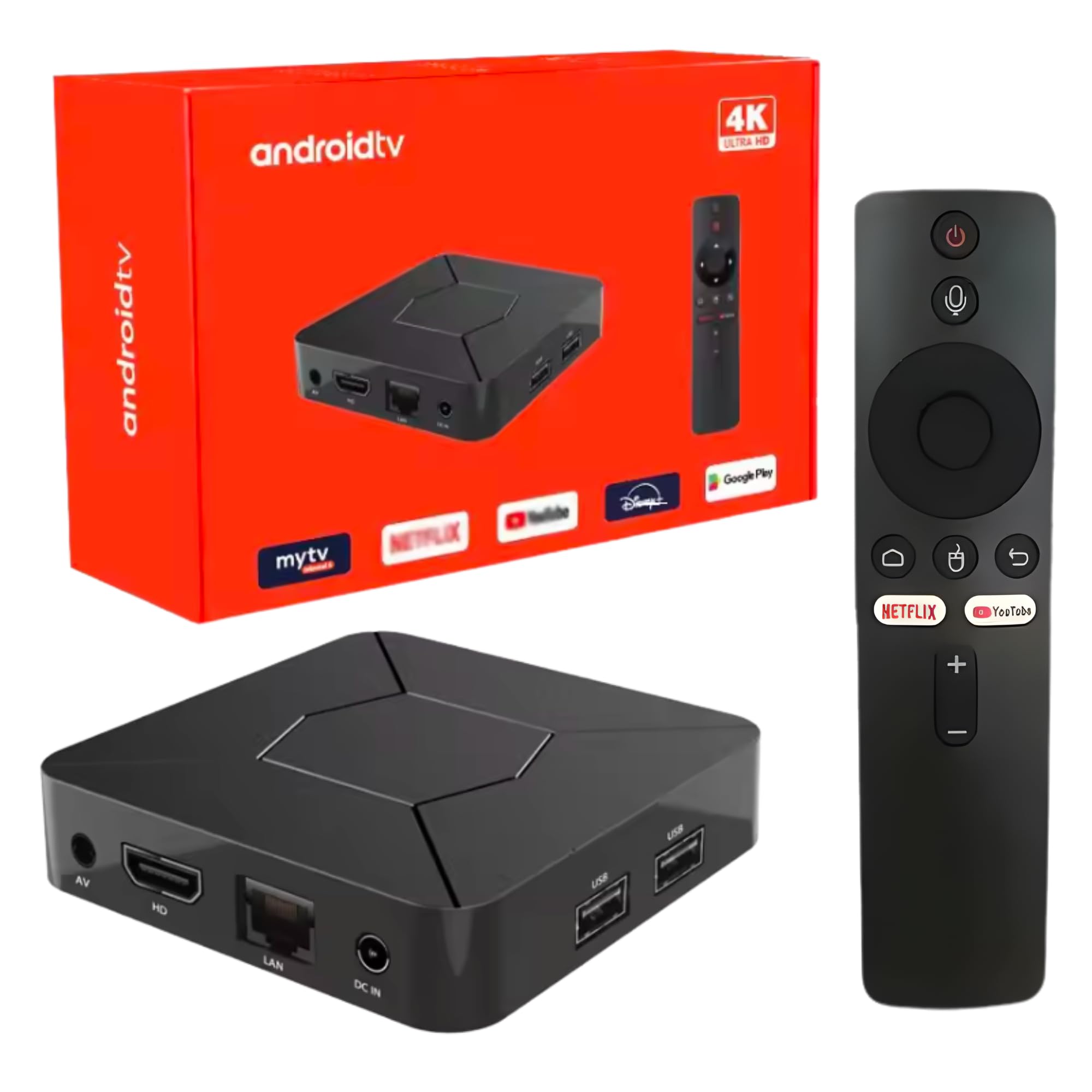 Android TV Box 4K with Chromecast, Smart TV Box Streaming Device, WiFi & Bluetooth, Google Assistant, Netflix Support, Multimedia Player, IPTV Ready, Home Entertainment Solution