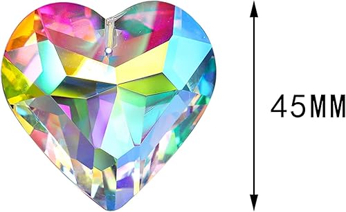 Miniatura 4 de HDCRYSTALGIFTS 6 piezas de 1.969 in de cristal prisma corazón atrapasoles ventana atrapasoles cristales colgantes decoraciones arco iris fabricante