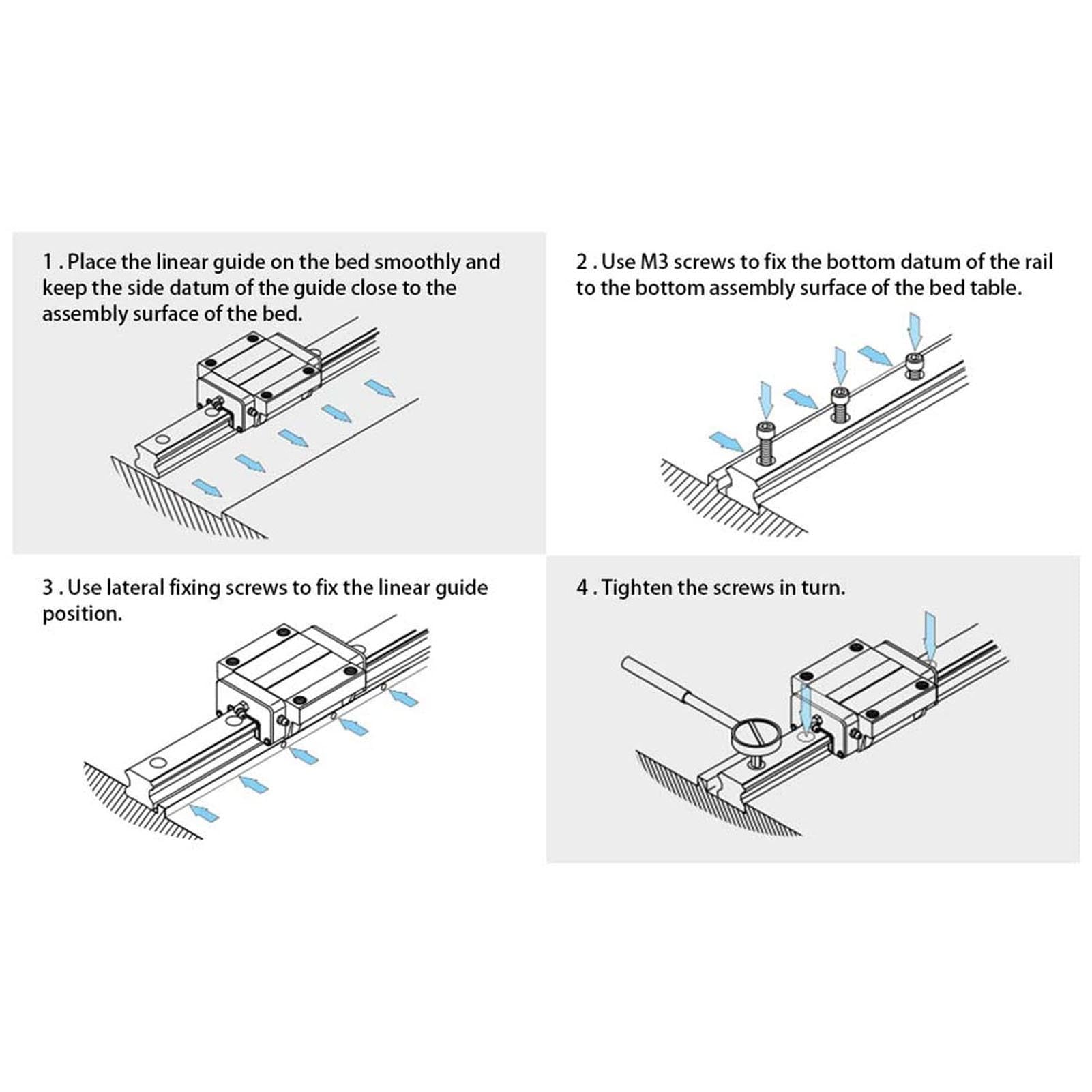 Keenso Kit de Curseur de Conception Interchangeable de Rail de Guidage Linéaire MGN12C pour Imprimantes 3D et Pièces CNC adapté aux équipements Compacts (200mm)