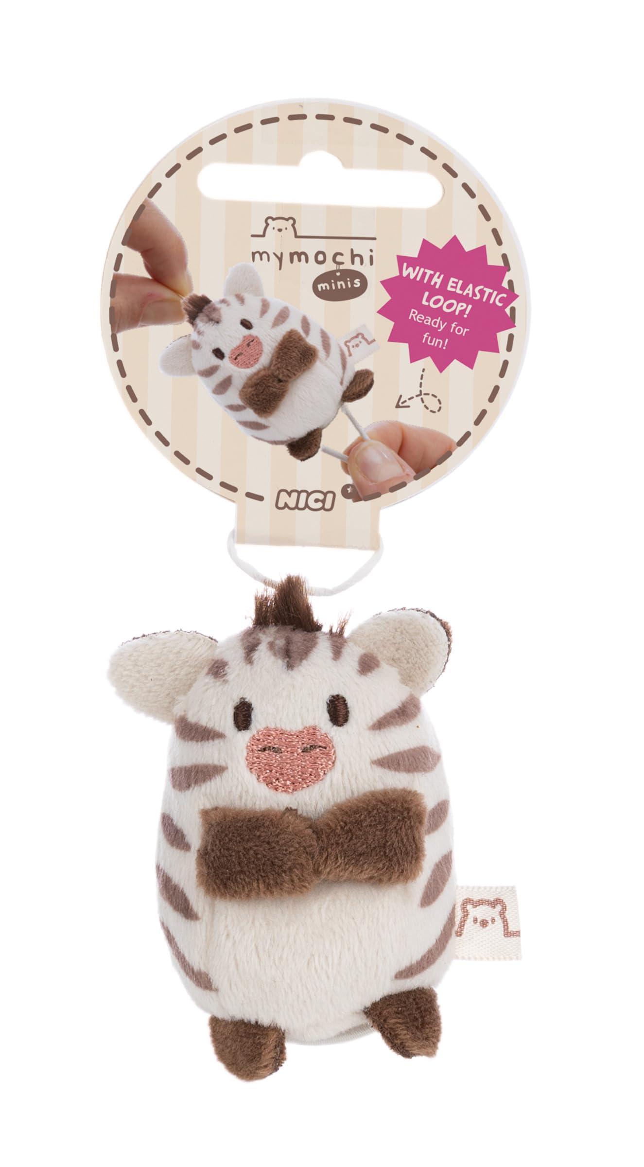 Kuscheltier Zebra Stripey 5cm - braun - Stofftier aus weichem Plüsch, niedliches Plüschtier zum Kuscheln und Spielen, für Kinder & Erwachsene, tolle Geschenkidee | 62922
