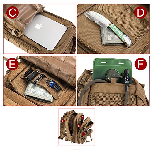 Small 30L Rucksack Military Tactical Backpack Flag Patch Outdoors Bug Out Bag #TOP6