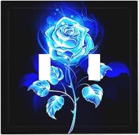 Vista 150 de Funky Retro Vintage 70s 60s Boho Hippie Hongo Botánico Floral 2 Gang Interruptor de luz de palanca doble Placa de pared Cubierta de toma