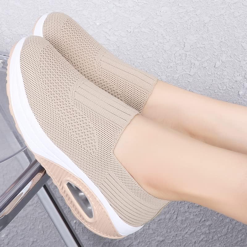 Semshedy Women's Orthopedic Nurse Shoes Arch Support Lightweight Wedge Walking Sneakers 2266/Beige37 | Image 3