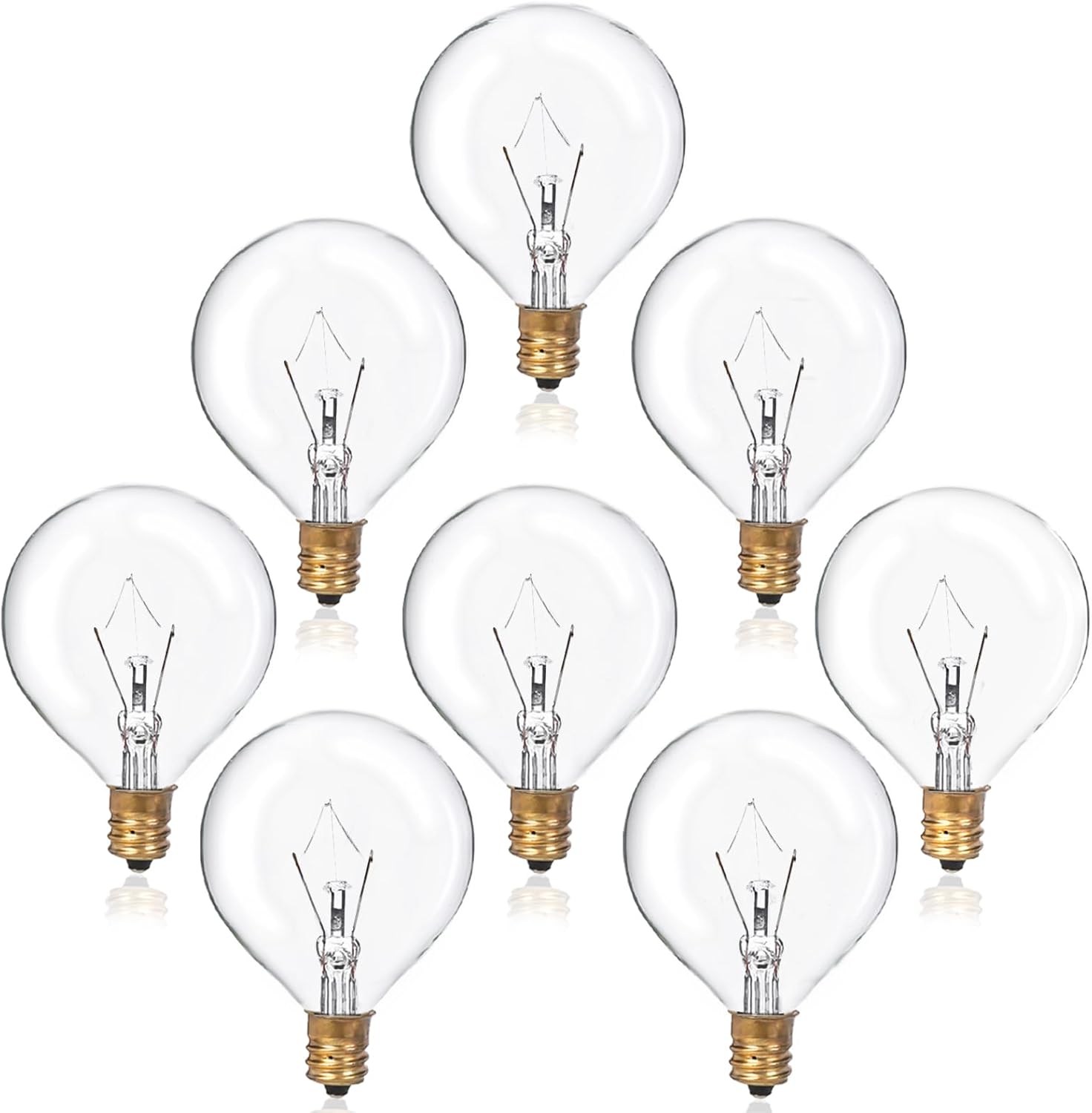 8 Pack 40 Watt Wax Warmer Bulbs Replacement Light Bulb for Full Size Scentsy Warmer 120V G50 E12 Incandescent Standard Base for Indoor Outdoor Patio String Lights