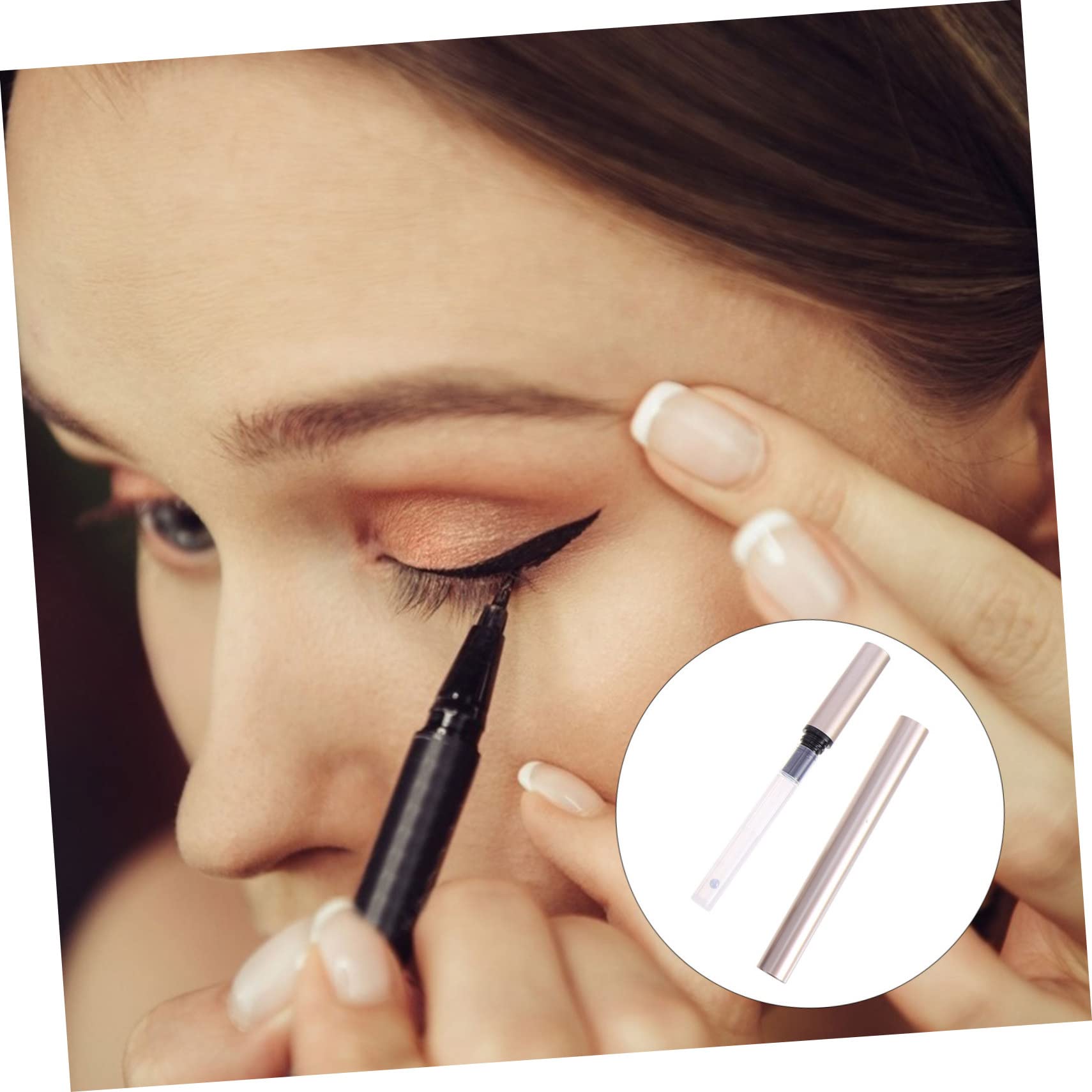 Ipetboom Tubetti Vuoti per Eyeliner Liquido Ricaricabili da 1 Ml, Set da 5 Penne Fai da Te Applicatore a Pennello, Sigillati Ermeticamente per Trucco da Viaggio e Uso Professionale