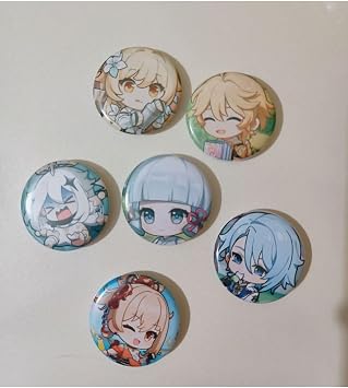 Genshin Impact Anime Buton Rozet 37Mm 6 Adet Aether Lumine Traveller Paimon Ayaka Kazuha Yoimiya