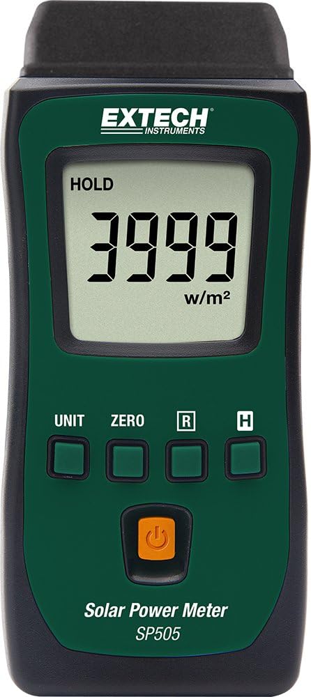 Extech SP505 Pocket Photo voltaic Energy Meter – Compact Handheld Gentle Meter for Photo voltaic Irradiance, Illuminance, UV, PAR Measurements, Ideally suited for Photo voltaic Panels, Greenhouses, and Area Use