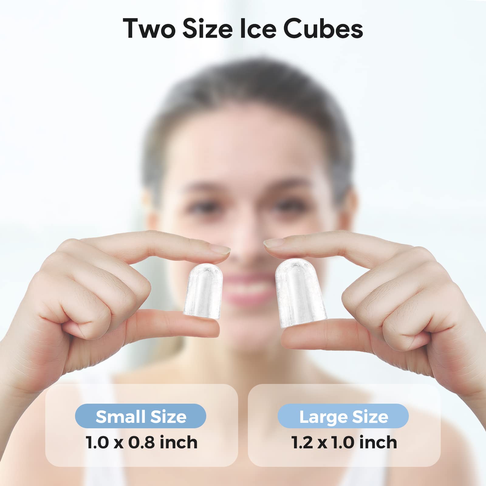 Ice Maker Machine For Countertop, Freezimer 33 Lbs/24hrs, 9 Cubes Ready In 6 Mins Self-Cleaning Electric Ice Machine With Ice Scoop And Basket For Home Kitchen Bar Party - Silver on Fridge.com - View 2
