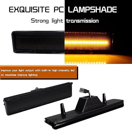 Miniatura 39 de Para 1980 1981 1982 1983 1984 1985 1986 Ford BRONCO F-150 F-250 F-350 Luces de marcador laterales de parachoques delantero lente ámbar LED Luces LED