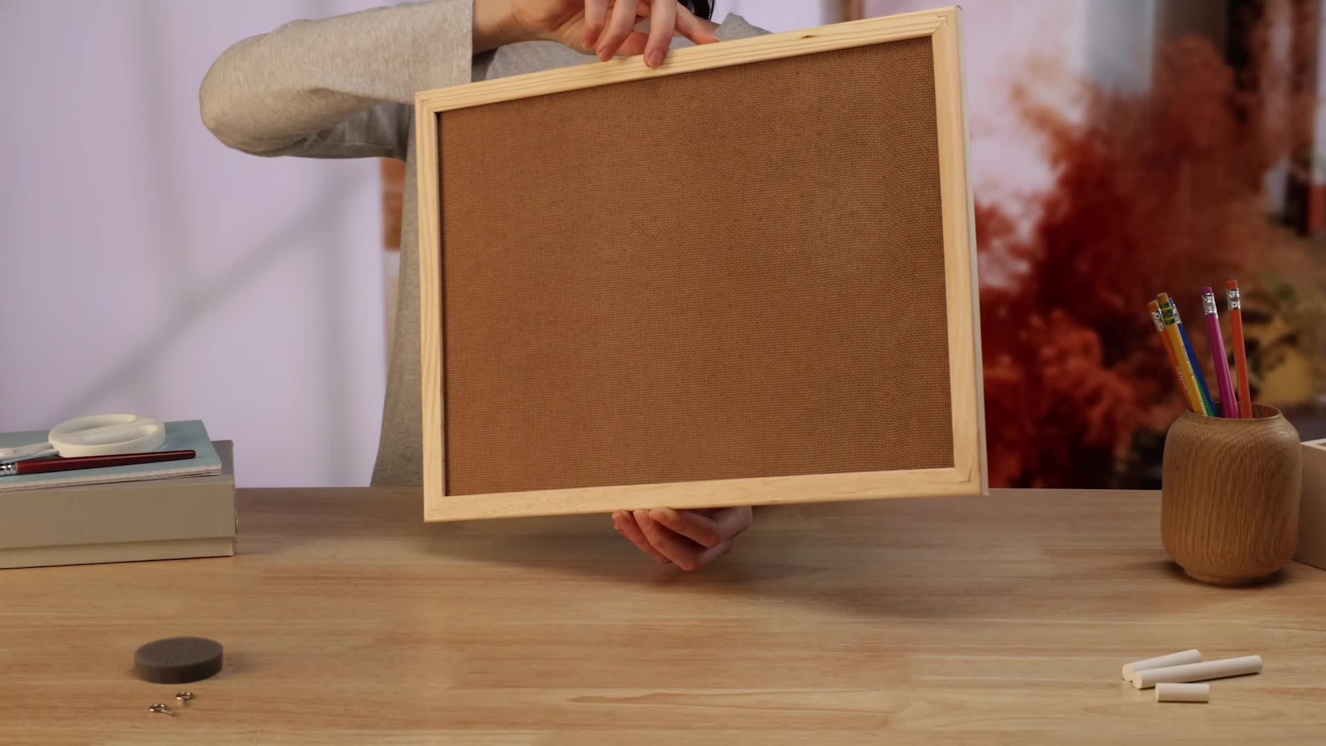 Alevar Tableau Noir 60x90 Cm – Cadre Bois Pin – Surface Poreuse Pour Craie – École, Maison, Bureau