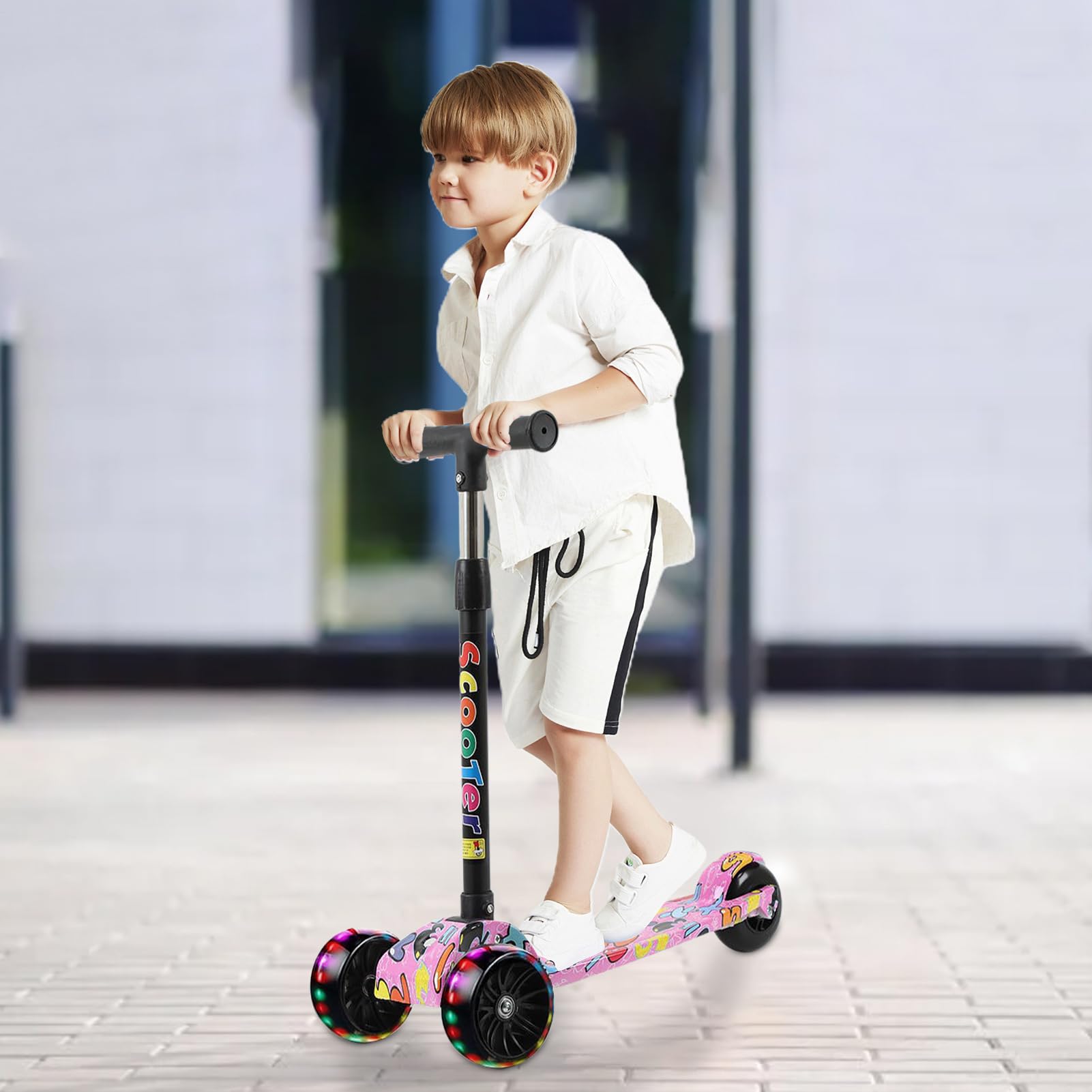 Amazon.co.jp: LED キックスクーター 3輪 キックボード 三輪車高さ