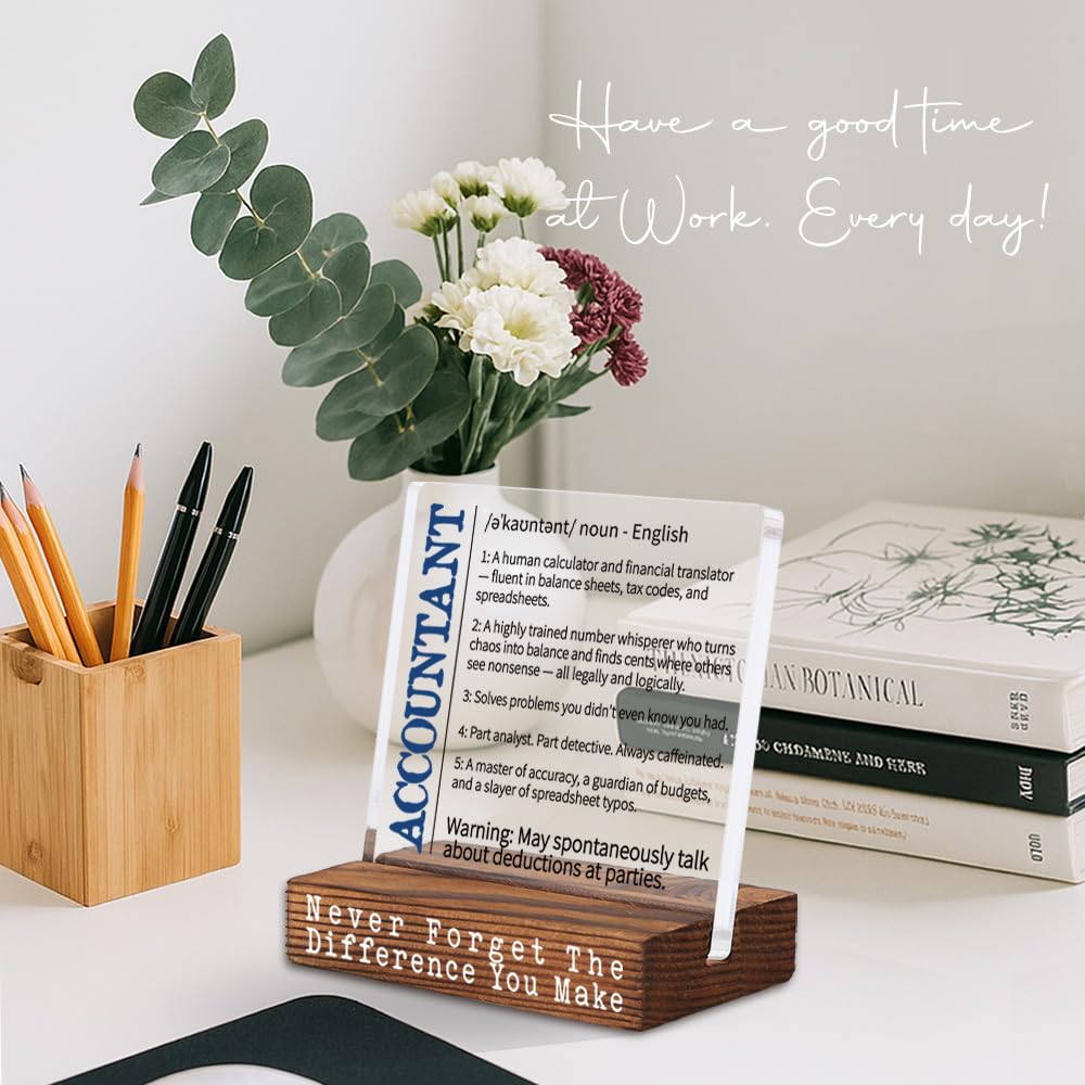 Thank You Gift for Accountant na CPA, CFO, Coworkers, Accountant Gifts for Women, Accounting Graduation Gifts, Inspirational Gifts for Employee Mentor Coach Executive Decorative Signs-LMY07