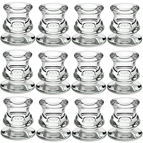 PChero Chandelier Bougeoir en Verre Decoratif Bougeoirs pour Bougies Coniques Decoration Noel Mariage Table Maison Chambre Salon – Lot de 12