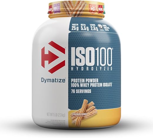 Dymatize Nutrition ISO100 Hydrolyzed Whey Protein Isolate | Fast-Digesting | Muscle Recovery Formula with Amino Acids | Lo