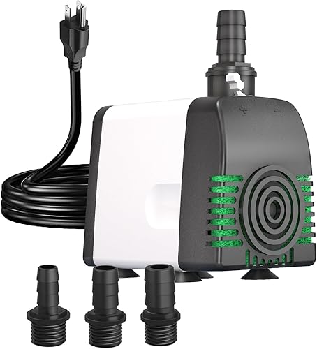 Bomba de agua sumergible de 540 GPH - Bombas de fuente con apagado automático, flujo ajustable y ultra silencioso para fuentes, estanques, acuarios,