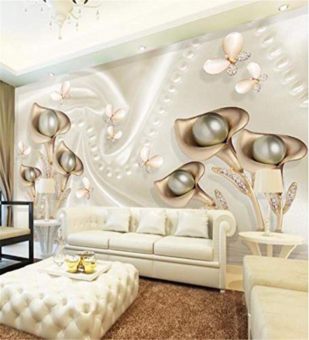 XHXI Wallpaper Papel Pintado herradura orquídea p Flor Mural salón dormitorio TV Fondo Papel tapiz de decoración para 3D Wallpaper Paste Living Room The Wall for Bedroom Mural border-200cm×140cm