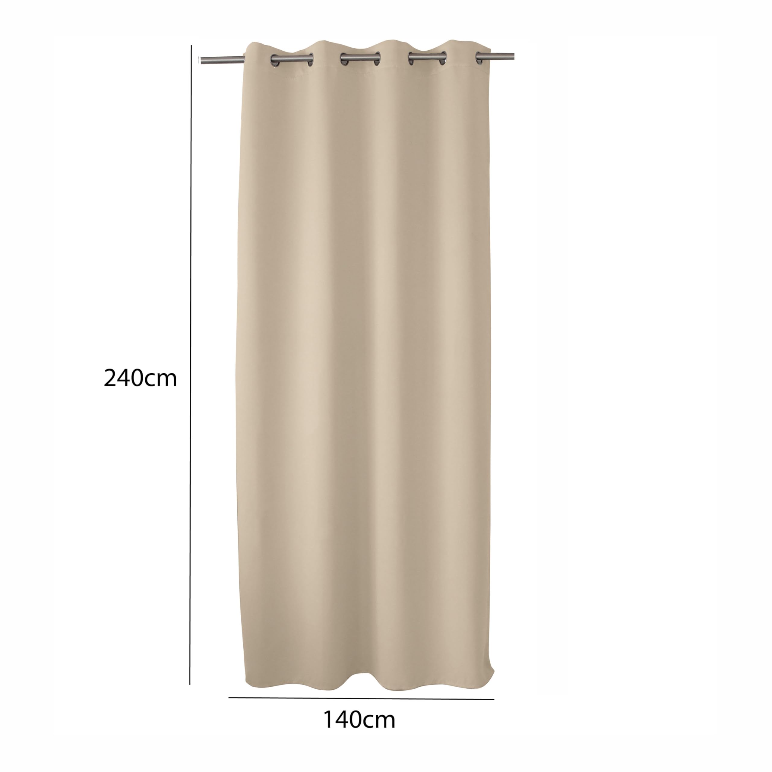 Enjoy Home 2010AN140240 Blackout Curtain with 8 Eyelets-Polyester - 40 x 26 cm, Ivory, 40x26