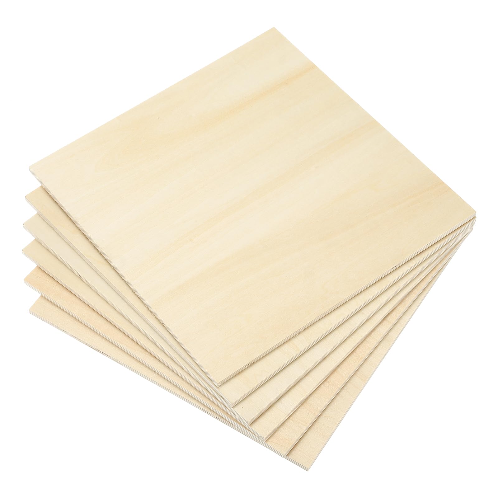 PATIKIL Hojas de madera de tilo de 24 x 24 x 1/4, 12 hojas de madera contrachapada de 6 mm, tablero de madera de balsa sin acabar, con superficies lisas para manualidades, modelos de corte láser,