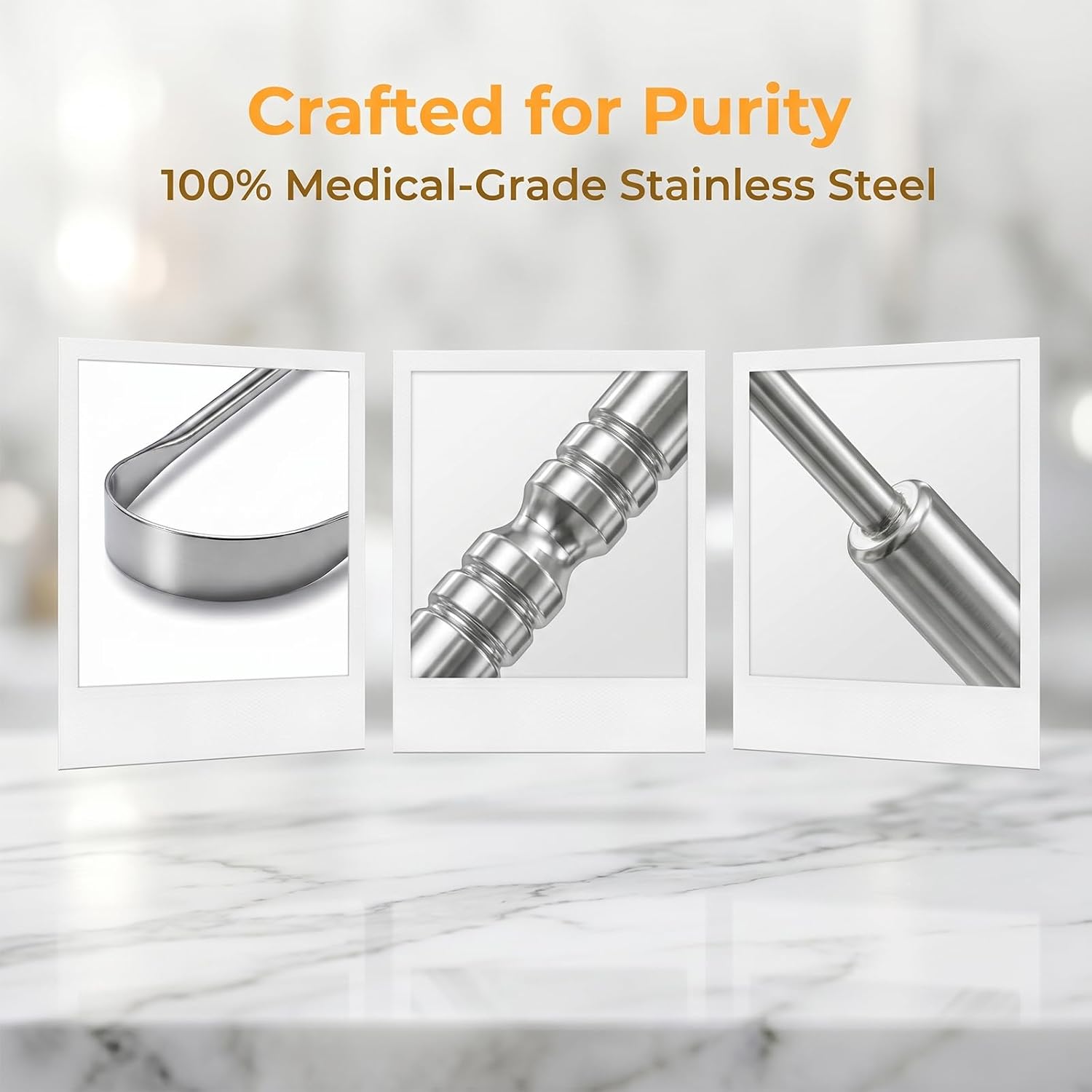 Tongue Cleaner Tool for Adults, Stainless Steel Scraper for Fresh Breath, Durable and Easy to Use
